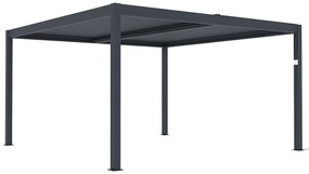 Pergola bioklimatyczna wolnostojąca elektryczna z antracytowego aluminium z otwieranym dachem 15,6 m² - AMADORA