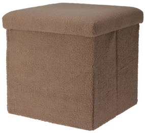 Pufa ze schowkiem boucle BINI, 38 x 38 x 38 cm