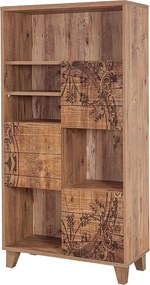 Tradycyjny regał na książki – 80 cm x 155 cm x 36 cm – Sosna atlantycka – Płyta wiórowa pokryta melaminą