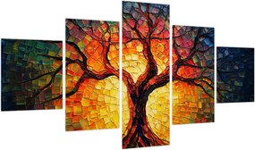 Obraz - Drzewo życia w mozaice (125x70 cm)