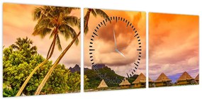Obraz - Bora Bora Island (z zegarem) (90x30 cm)