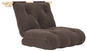 Ciemnobrązowy sztruksowy fotel Hooked – Karup Design