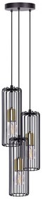 Czarno-złota industrialna lampa wisząca tuba - S776 C9-G76