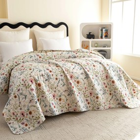 Narzuta na łóżko HERBALIS kremowa Rozmiar: 220 x 240 cm