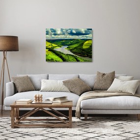 Obraz na szkle - Zielony krajobraz (70x50 cm)