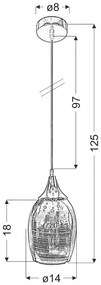 Nowoczesna wisząca lampa ze szklanym kloszem - D145 Efos