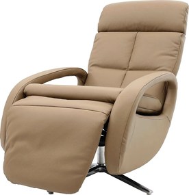 Obrotowa leżanka MCW-L11, pełna skóra,  taupe