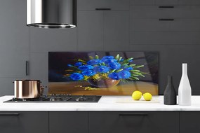 Panel Szklany Wyrafinowany Dekor Kwiatowy