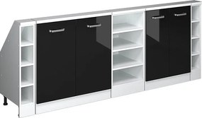 Szafka kuchenna na dach skośny czarny wysoki połysk 215x46x81.6 r-line