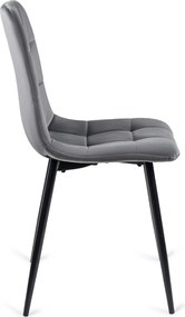 Zestaw Stół Kwadratowy Rozkładany MAX 80-160 cm Dąb Craft/Czarny i 4 Krzesła PERU Szare Welurowe