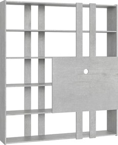 Regał otwarty Kato H z panelem TV Cementu