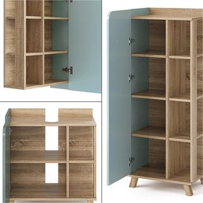 Zestaw mebli łazienkowych sonoma/niebieski 60x35x65 karen