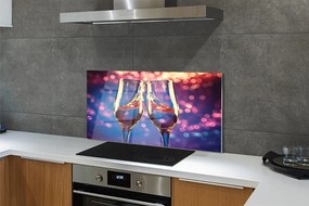 Panel nad Blat Kuchenny Kieliszki Szampana na Kolorowym Tle