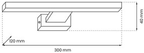 Srebrny kinkiet do łazienki - N018-Zassio 30x12x4 cm