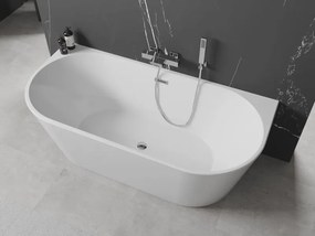 Mexen Oval wanna wolnostojąca przyścienna 140 x 75 cm, biała, przelew chrom - 52671407500-01