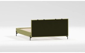 Jasnozielone tapicerowane łóżko ze stelażem 90x200 cm Tulsa – Ropez
