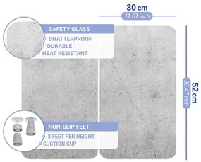 Zestaw 2 szarych szklanych płyt ochronnych na kuchenkę Wenko Universal