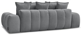 Ciemnoszara rozkładana/ze schowkiem sofa z tkaniny szenilowej 278 cm Everest – Bobochic Paris
