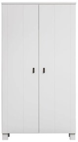 Biała szafa z litego drewna sosnowego 111x202 cm Ties – WOOOD