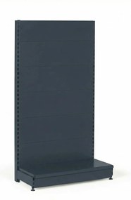 Regał sklepowy jednostronny, pełne ścianki, 1600 x 1000 x 450 mm, podstawowy, antracyt
