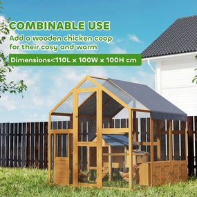 PawHut Kurnik 3,07 m² Wybieg drewniany z wodoodporną osłoną, zamkiem bezpieczeństwa, dla 6-8 kur 1,7 x 1,8 x 1,8 m | Aosom PL