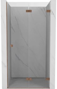 Mexen Lunar-F drzwi prysznicowe składane prawe 55 cm, transparent, miedź szczotkowana - 836-055-000-65-00-P