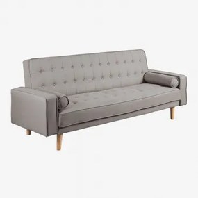 Sofa Rozkładana 3-osobowa Z Lnu Brion Len Betonowa Szarość - Sklum