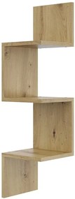 Minimalistyczna narożna półka ścienna dąb artisan - Flora 3X