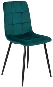 Turkusowe welurowe nowoczesne krzesło - Bionis
