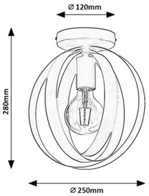 Rabalux 5359 Cortado nowoczesna lampa sufitowa, czarny