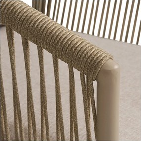 Beżowe metalowe tapicerowane krzesło ogrodowe Salerno – House Nordic