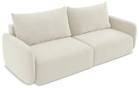 Kremowa rozkładana/ze schowkiem sofa 238 cm Kalena – Makamii