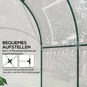 Outsunny Szklarnia, przenośny dom dla roślin ze stalowym stelażem i pokryciem z tworzywa, Biały | Aosom PL