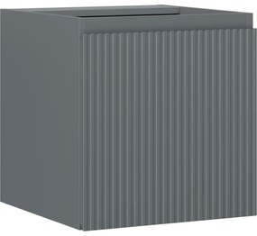 Mexen Rivel szafka łazienkowa podumywalkowa 45 cm, 1 drzwi, ryflowana, grafit mat - 91A21-04547-1-BF66