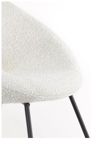 Biały fotel z materiału bouclé Antony – Light &amp; Living
