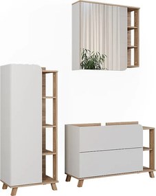 Zestaw mebli łazienkowych sonoma/biały 100x35x65 karen