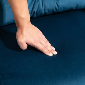 HOMCOM Aksamitny Fotel Relaksacyjny - Funkcja Leżanki, Niebieski Kolor, 63x73x81cm - Wygoda na Co Dzień | Aosom PL