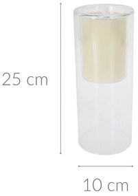 Świeca led w szkle, kolor kremowy
