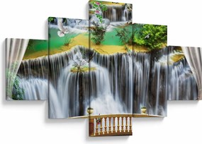 Obraz - Widok magicznych wodospadów (125x70 cm)