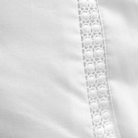 Biała bawełniana pościel dwuosobowa 230x220 cm Oxford Lace Trim – Bianca