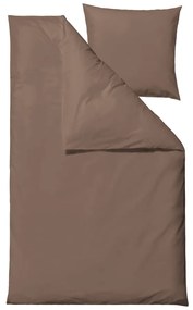 Brązowa pościel jednoosobowa z perkalu bawełnianego 140x200 cm Crisp – Södahl