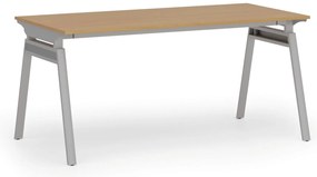 Biurko PRIMO SIGMA, 160x80 cm, szara podstawa, buk