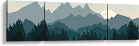 Obraz - Góry oczami grafika (170x50 cm)
