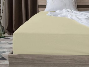 PrzytulneMieszkanie.pl Prześcieradło jersey HIGHFIT kremowe 200 x 220 cm
