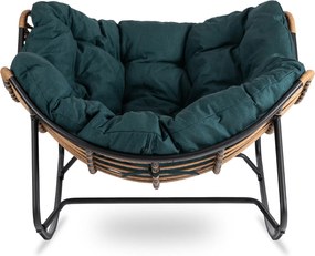 Bujany fotel ogrodowy z poduszką Elton, zielony