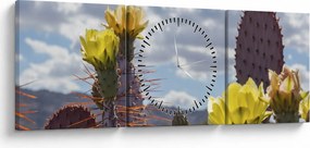 Obraz opuncji (z zegarem) (90x30 cm)