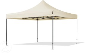 TOOLPORT 4x4 m Namiot Ekspresowy, PREMIUM Stal 40mm, ze ścianami bocznymi, okna panoramiczne, kremowy - (600095)