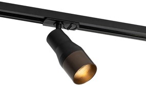 Nowoczesny reflektor szynowy czarny z ciemnym brązem do systemu szynowego jednofazowego - Iconic Kohua