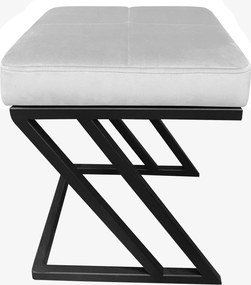 Pufa ZETA tkanina Welur loft ławka podnóżek metal : Kolor Stelaża - Czarny , Kolor tkaniny - VELVET - MG39, Typ tkaniny - Velvet