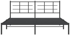 Czarne metalowe łóżko małżeńskie 180x200 cm - Laxo